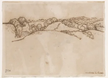 Environs de Cusset, 1866-69 körül (toll és barna tinta grafittal fektetett papíron)